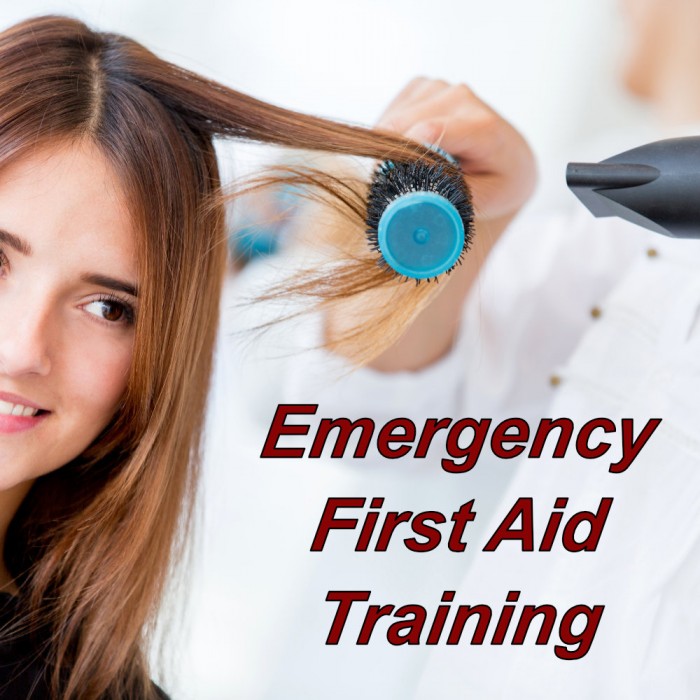 Emergency first aid course, level 2 certification via e-learning, suitable for hairdressers, barbers, hair stylists and the beauty therapy industry.